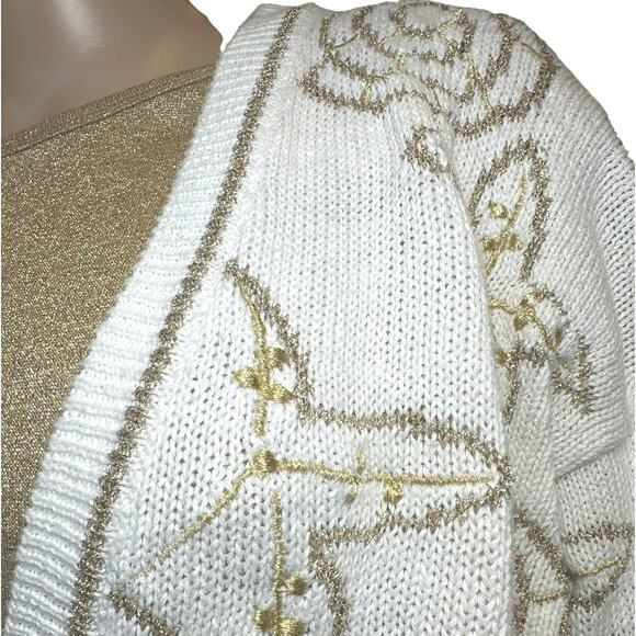 Cervelle Cardigan Sweater Women’s Large Abstract Geometric Embroidery VTG 90s - Picture 13 of 14